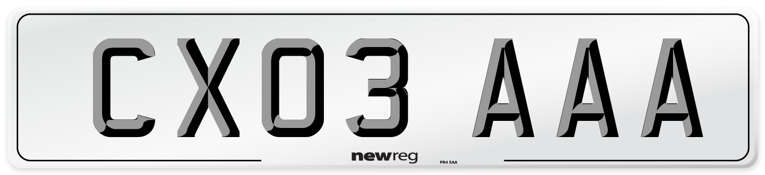CX03 AAA Number Plate from New Reg